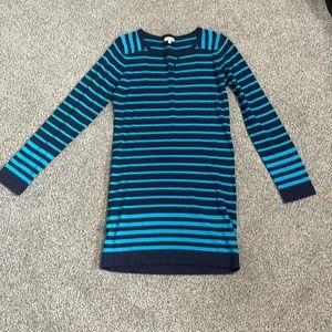 I Love H81 Striped Blue Sweater Dress size L